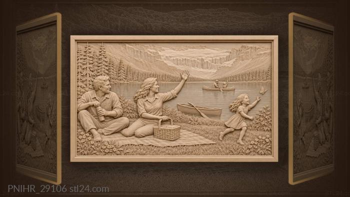 Lakeside picnic sunny day delight 3d STL model