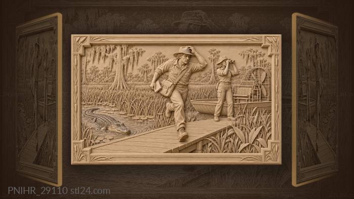 Everglades messenger alligator birdwatcher airboat 3d STL model