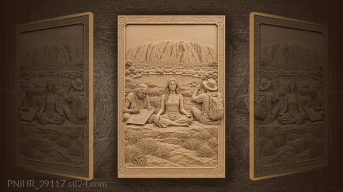 Uluru meditation sunset and ancient art 3d STL model
