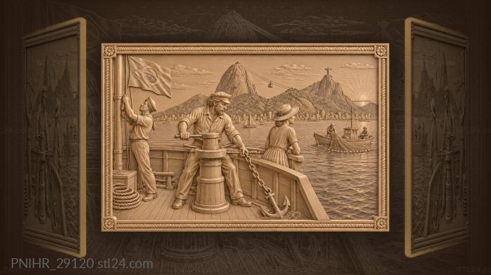 Rio bay calm morning sailor anchor 3d STL model