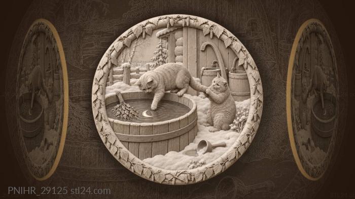 Cats by rain barrel moon 3d STL model