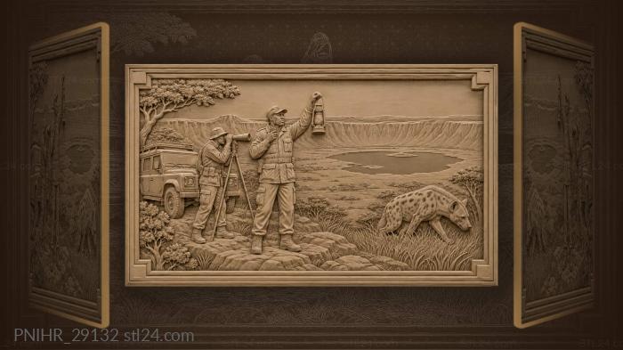 Ngorongoro crater night patrol scene 3d STL model
