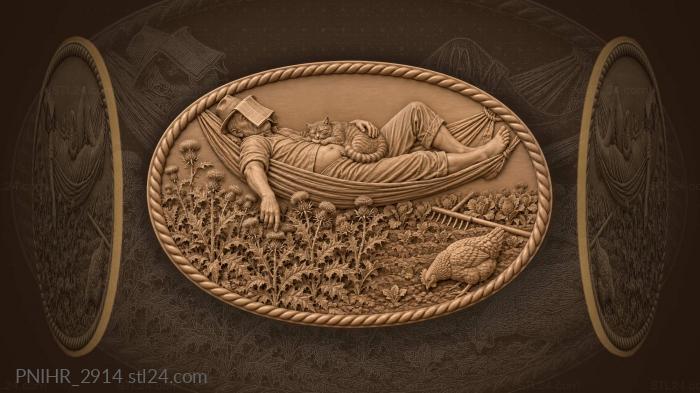 Summer nap overgrown garden humor 3d STL model