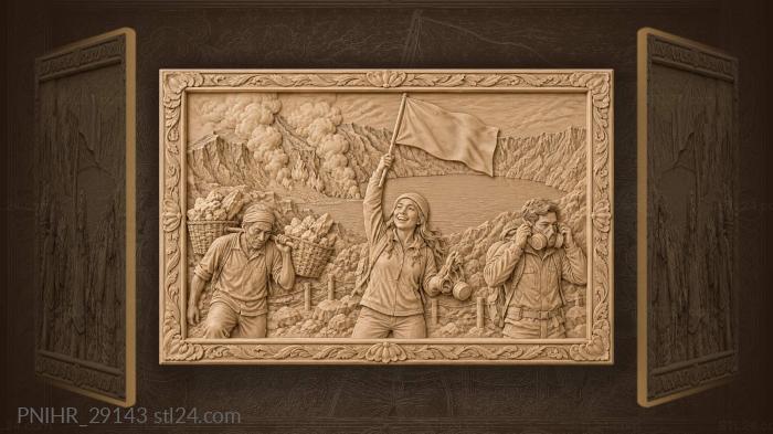 Ijen crater sunrise sulfur miner fan 3d STL model