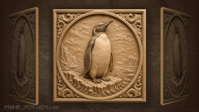 Penguin looking at the sky 3d STL model