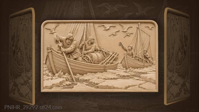 Pomor koch ships in ice 3d STL model