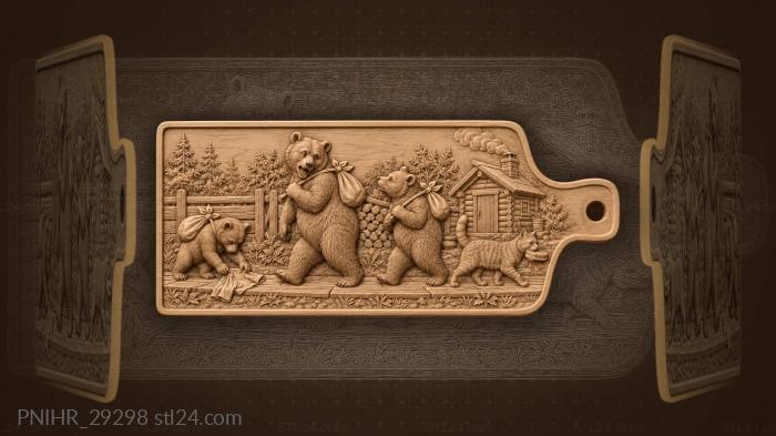 Laundry bears haul bundles toward the bathhouse 3d STL model
