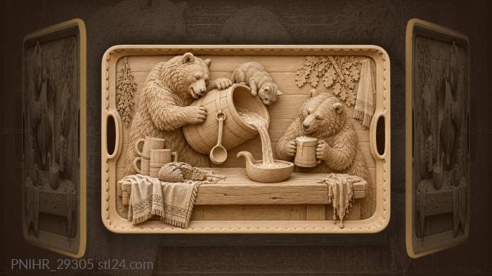 Bears sharing summer kvass drink 3d STL model
