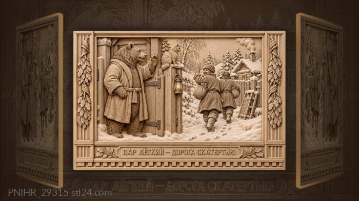 Warm welcome snowy farewell winter scene 3d STL model
