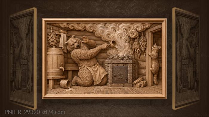 Bear and kvass hot stone ritual 3d STL model