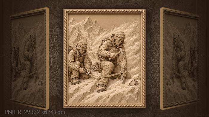 Alpine climb snowy ridge rescue 3d STL model