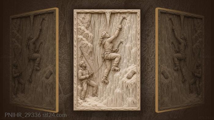 Climber swings beneath a falling icicle 3d STL model