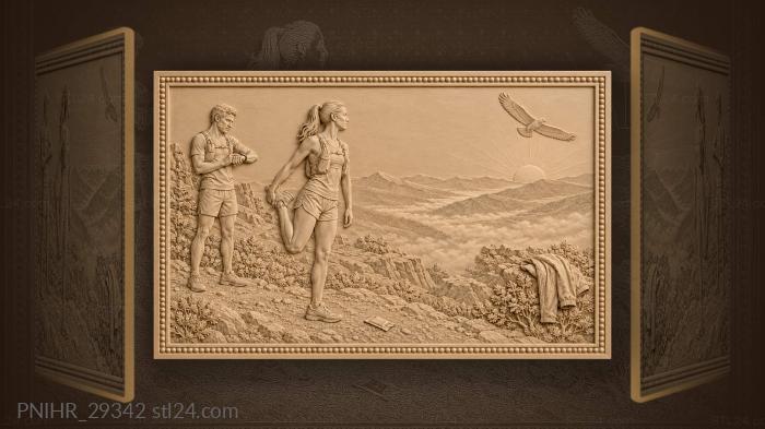 Teammate checks the athlete as hawk rises 3d STL model