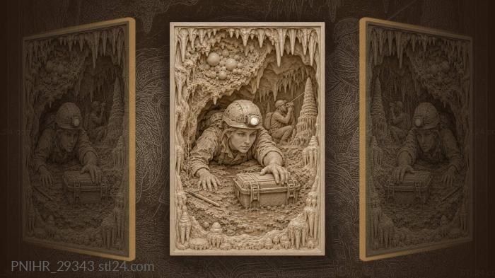 Cave explorer measuring ancient formations 3d STL model