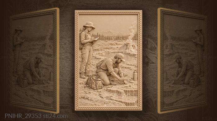 Explorer places marker beside geyser 3d STL model