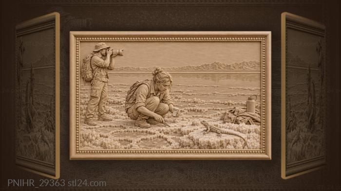 Salt lake discovery lizard sunning 3d STL model