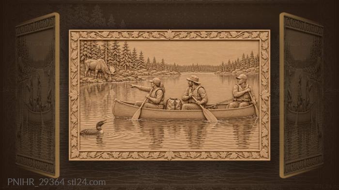 Canoe trip moose lakeside calling 3d STL model