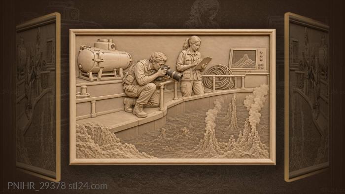 Researcher frames abyssal vents at twilight 3d STL model