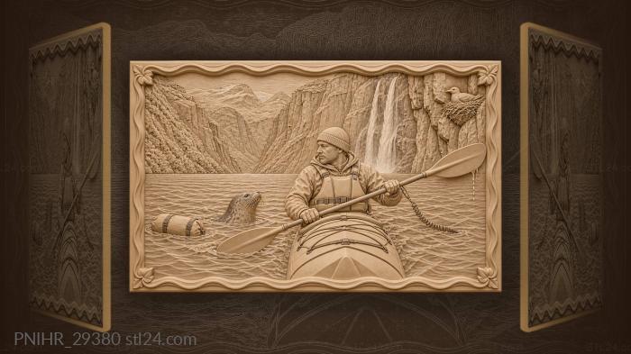 Geiranger fjord kayak seal adventure 3d STL model