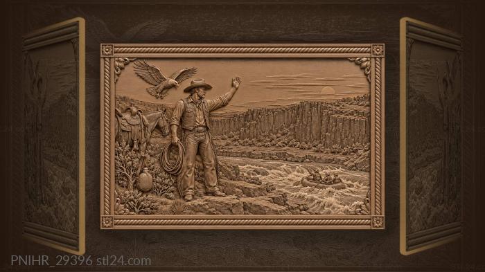 Rancher and eagle over snake river 3d STL model