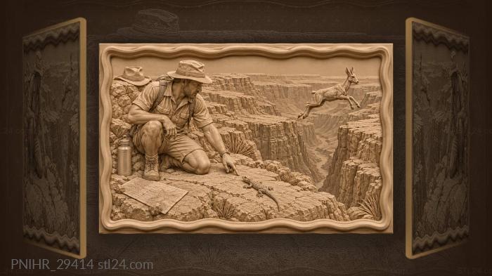 Safari guide points out canyon gecko 3d STL model