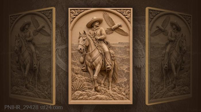 Horseman reins mount above canyon 3d STL model
