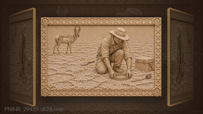 Placing a sampling ring on the salt flat 3d STL model