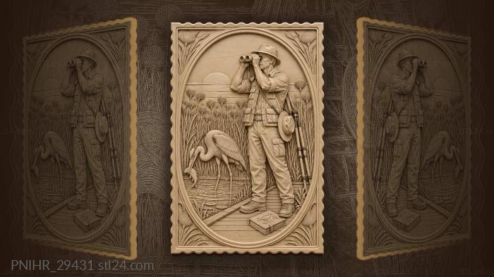 Safari watcher tracks a fishing heron 3d STL model