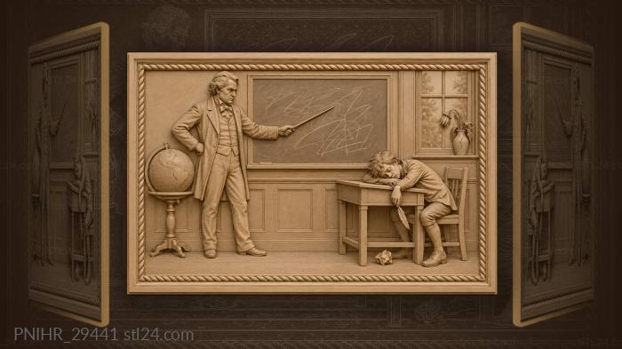Teacher rouses a pupil during the lesson 3d STL model