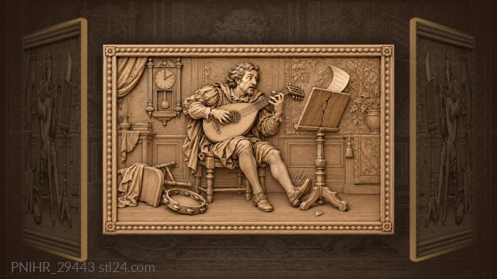 Page flying from a cracked music stand 3d STL model