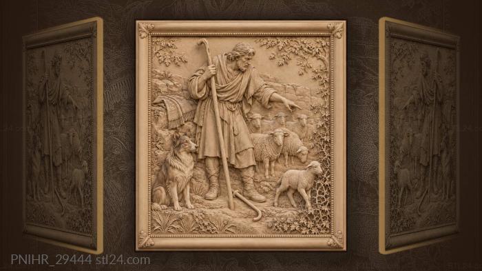 Shepherd blocks straying lamb 3d STL model