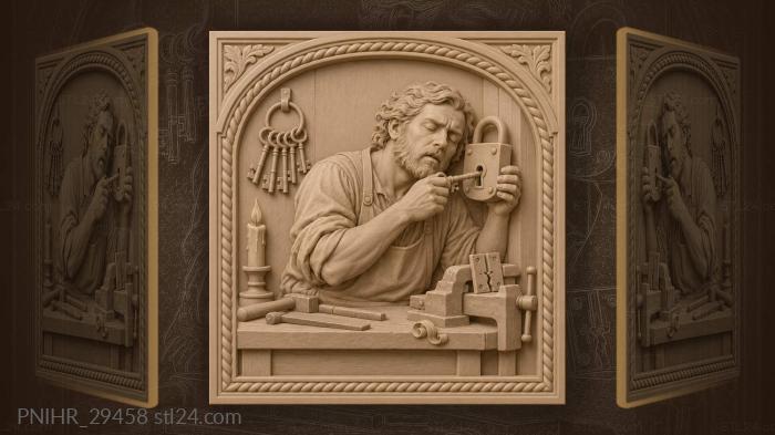 Listening to the tumblers of a padlock 3d STL model