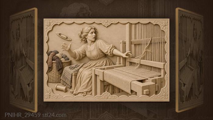 Weaver catches shuttle as thread snaps 3d STL model