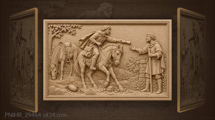 Messenger hands sealed scroll from saddle 3d STL model