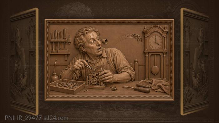 Clockmaker’s moment tiny spring escape 3d STL model