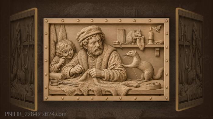 Furrier’s mischief weasel and curious child 3d STL model