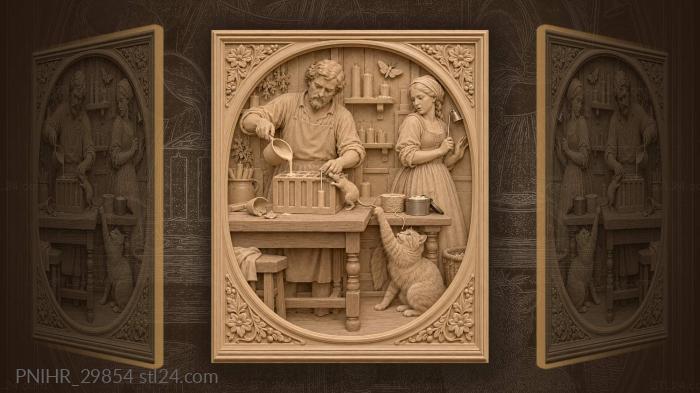 Candle maker cat mouse mischief 3d STL model
