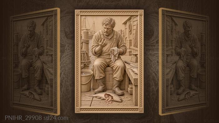 Fisherman’s mishap with a knife 3d STL model