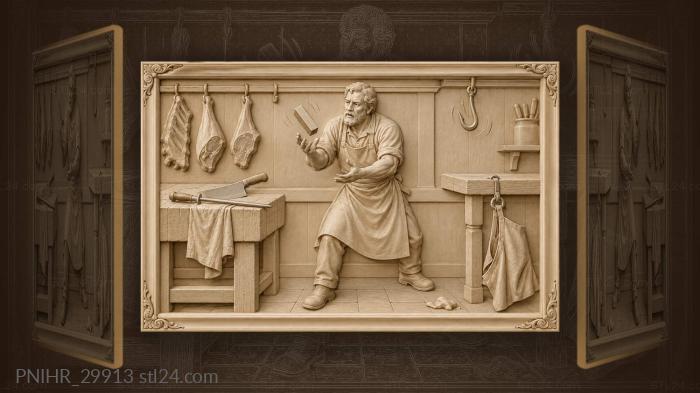 Butcher’s quick reflexes saving the stone 3d STL model