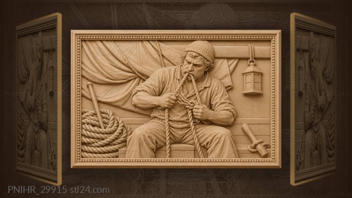 Sailor untying a stubborn knot 3d STL model