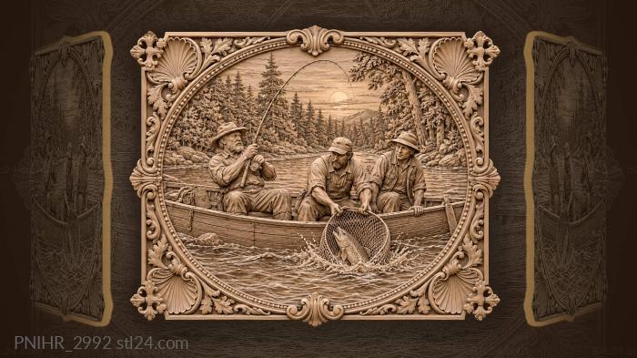 River fishing with forest backdrop 3d STL model