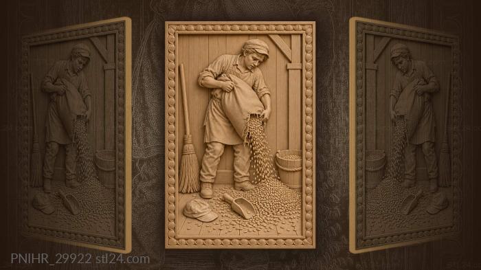 Miller’s apprentice spilling grain mishap 3d STL model