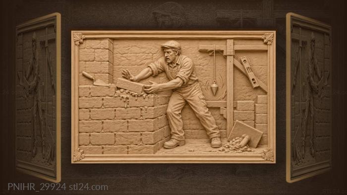 Bricklayer’s mishap unstable construction work 3d STL model
