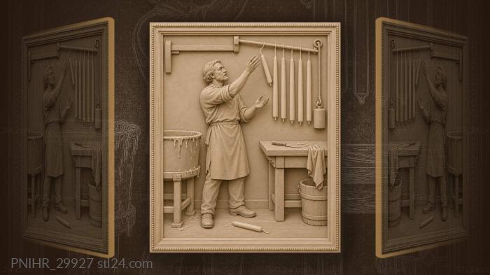 Candle maker catching falling wick 3d STL model