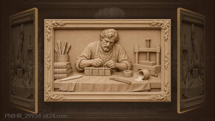 Bookbinder’s tangled thread and tools 3d STL model