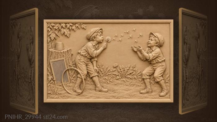 Boys dandelion wishes summer breeze 3d STL model