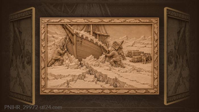Koch hull between crushing ice fields 3d STL model