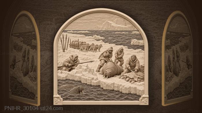 Walrus hunt winter ice floe 3d STL model