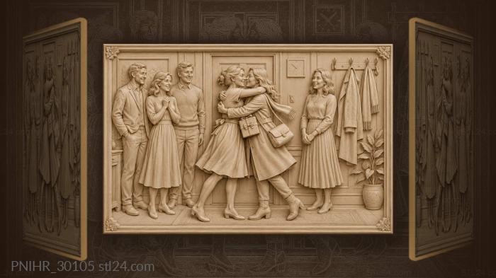 Long-awaited embrace after time apart 3d STL model