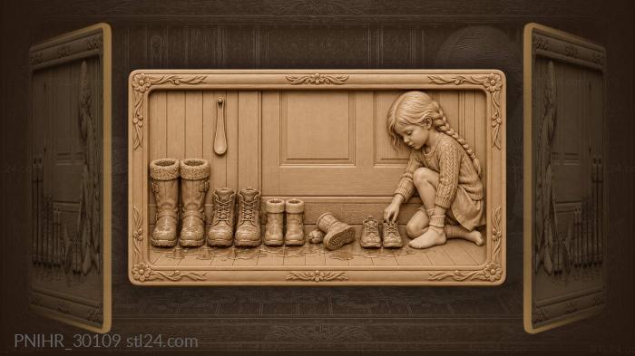 Boots by the door winter welcome 3d STL model
